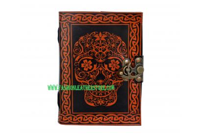 Day of the Dead Da with metal lock Shadow Color Leather Journal Book Christmas Gift